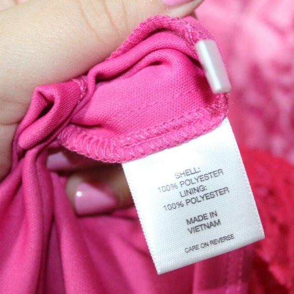 New York and Company womens dress size 0 pink ombre lace fit & flare mini - Picture 4 of 10